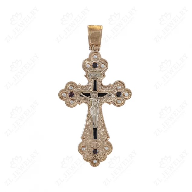 Cross &quot;Crucifixion&quot; with black and white stones Photo-1