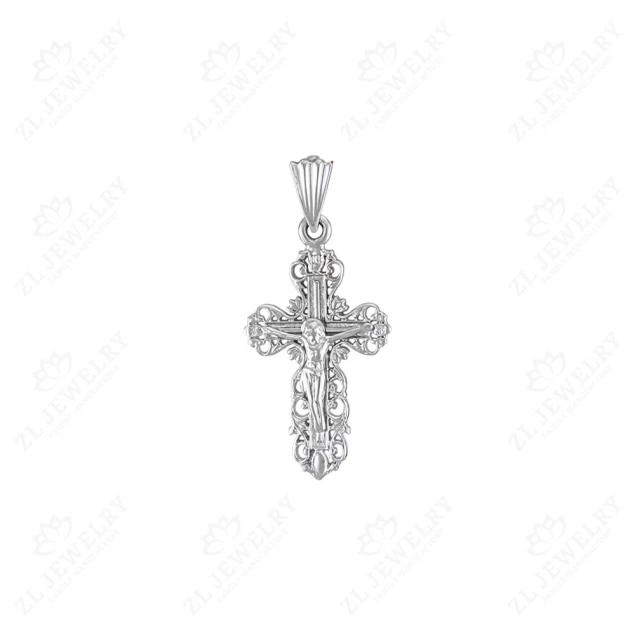 Openwork cross with white gold