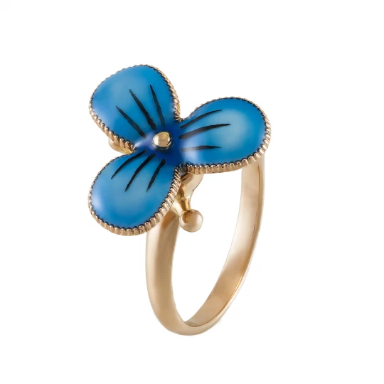 Ring &quot;Forget-me-not&quot; with enamel