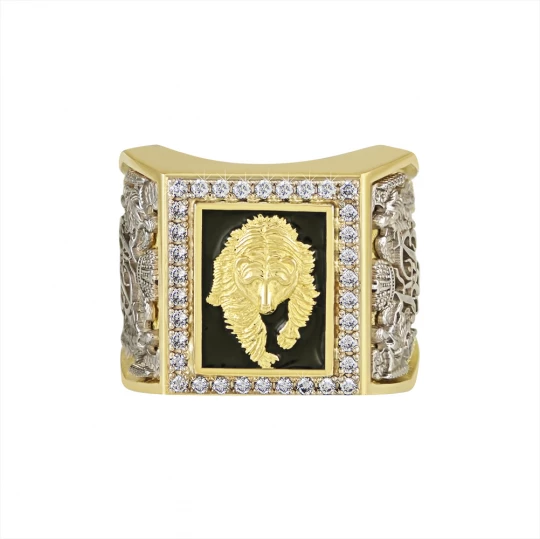 Ring with bear and monogram