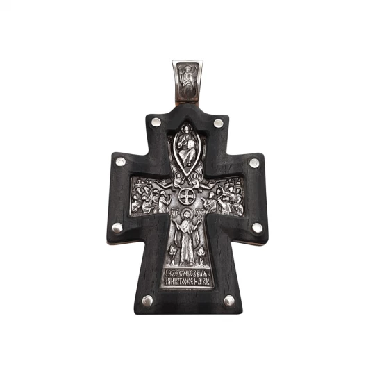 Orthodox cross with white gold