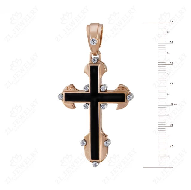 Cross with black enamel Photo-1