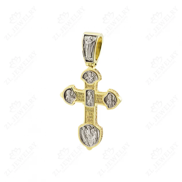 Cross in lemon gold with the faces of saints Photo-1