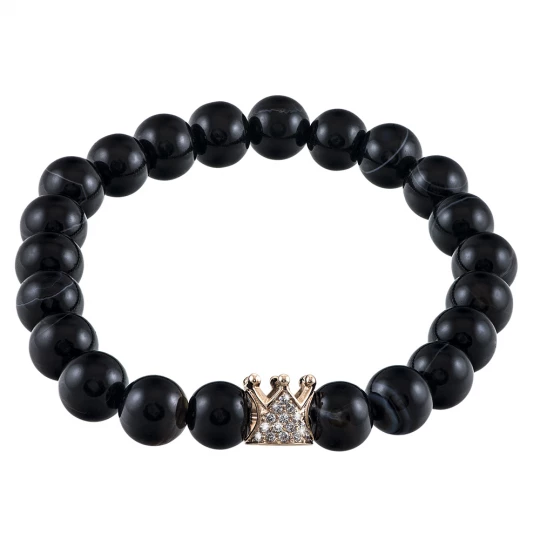 Bracelet "Crown" with black agate