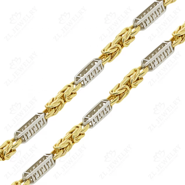 Chain&quot;Foxtail&quot; with Greek infinity inlays