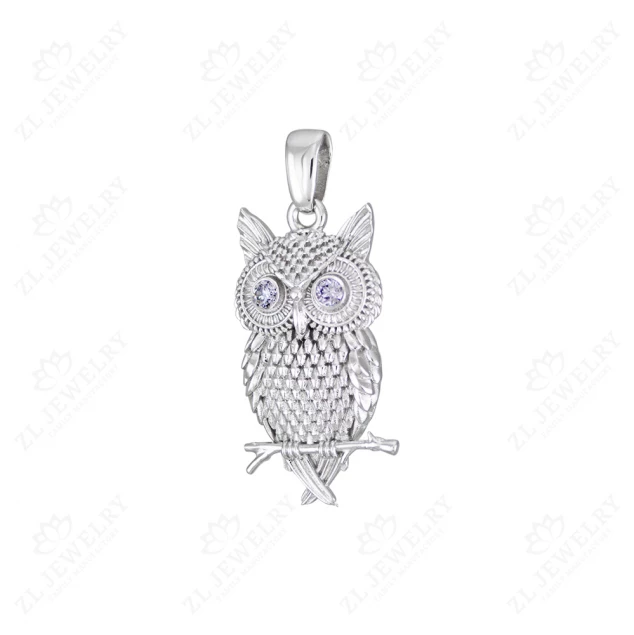 &quot;Owl&quot; pendant in white gold Photo-1