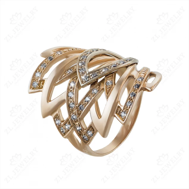 Ring &quot;Wing of the Firebird&quot; with stones