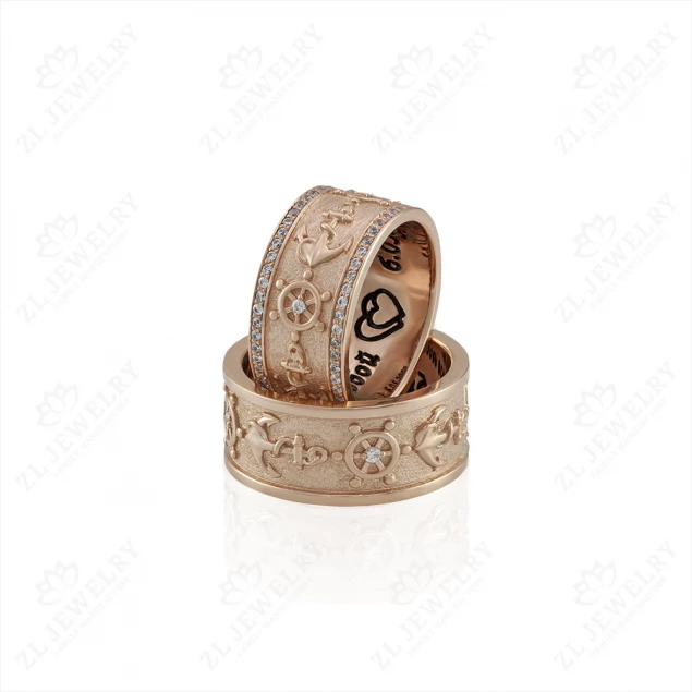 Wedding rings with anchor and helm Photo-1