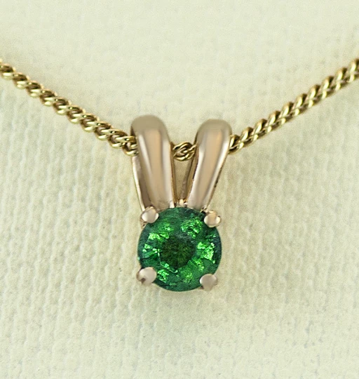Necklace "Affection" with a green stone