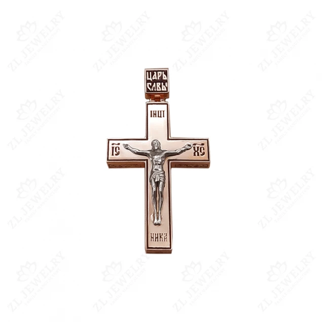 Cross with patterns in red gold