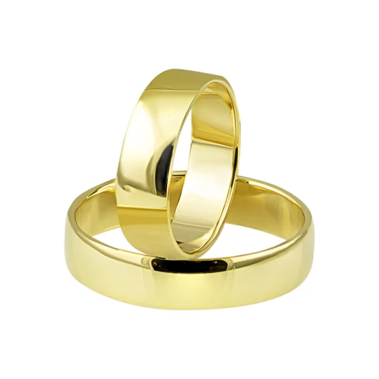 Обручальное кольцо "Комфорт" в лимонном золоте