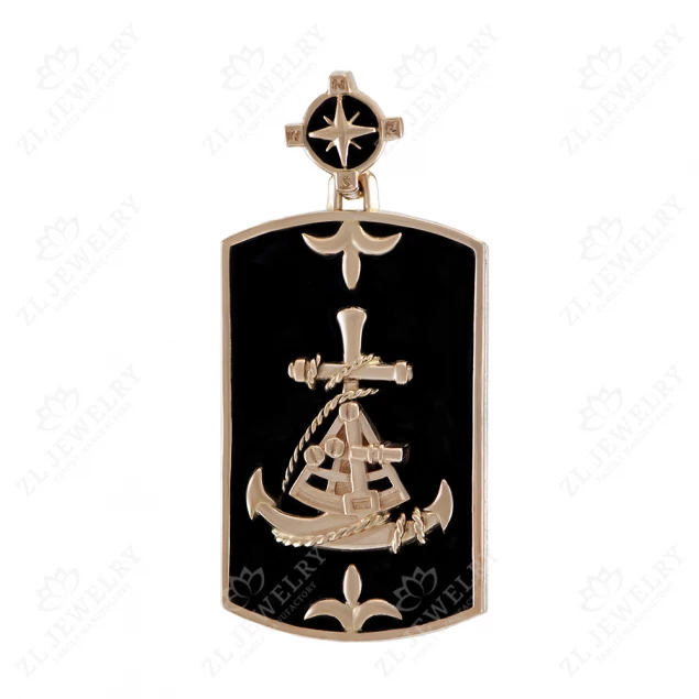 Marine pendant "Helmsman" with enamel