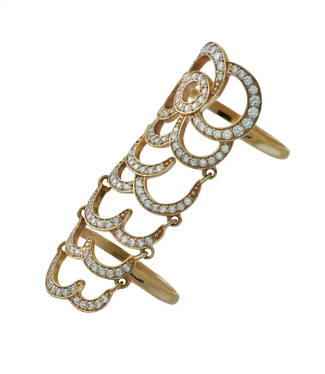 Ring &quot;Scheherazade&quot; on two phalanges with diamonds