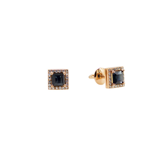 Studs "Geometry" with sapphires