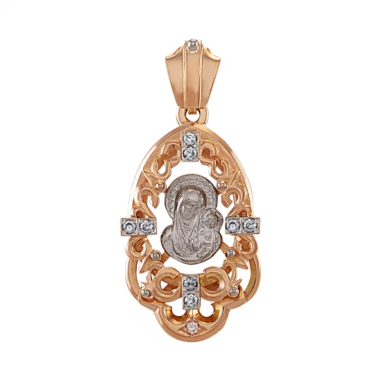 Icon "Mother of God" openwork with diamonds