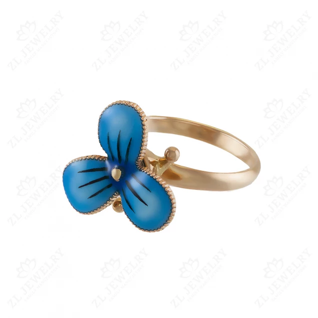 Ring &quot;Forget-me-not&quot; with enamel Photo-3
