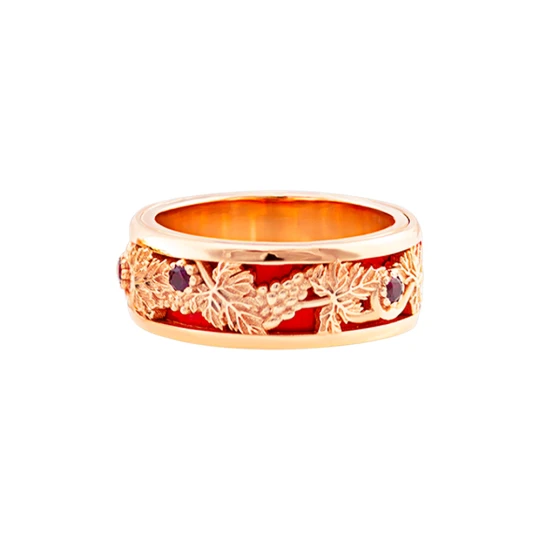 Wedding ring &quot;Vine&quot; with rubies