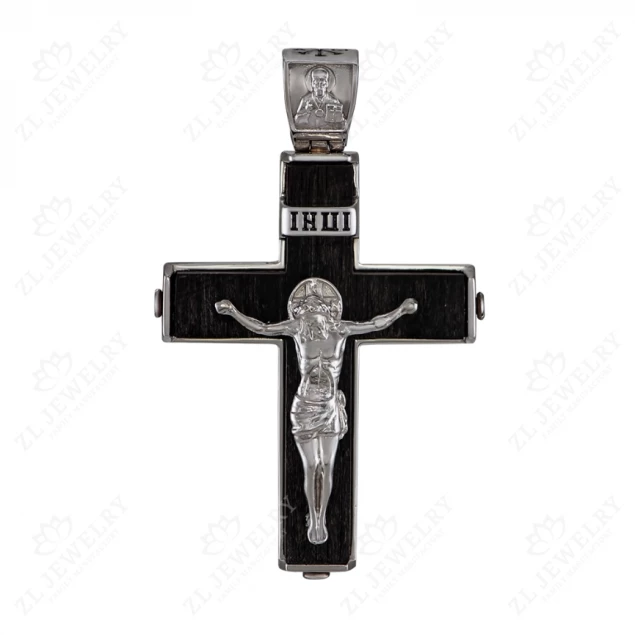 Cross on a tree in white gold