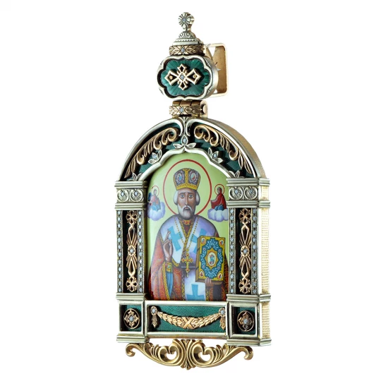 Icon &quot;Nicholas the Wonderworker&quot; with enamel (arch)