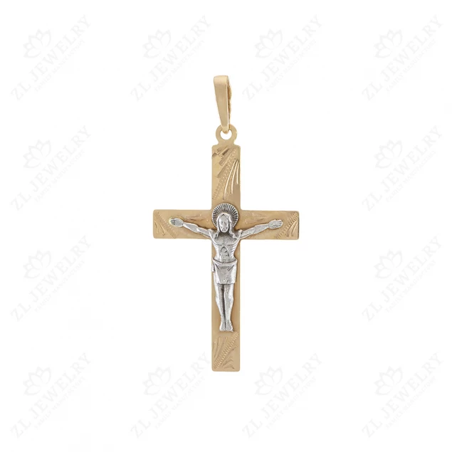 Straight cross with Crucifixion with diamond cut