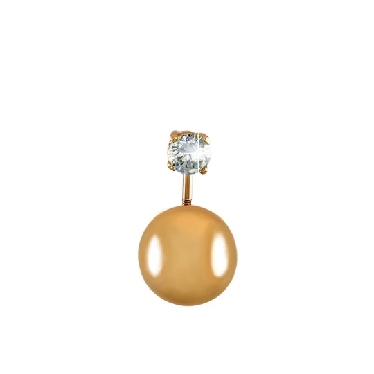 Earrings with large balls and diamonds