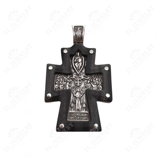 Orthodox cross with white gold