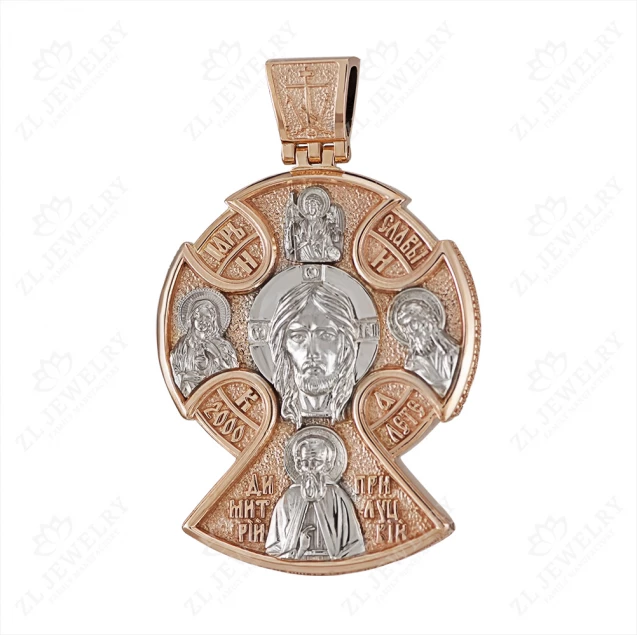 Orthodox cross "The Lord Almighty. Icon of Demetrius of Prilutsky"