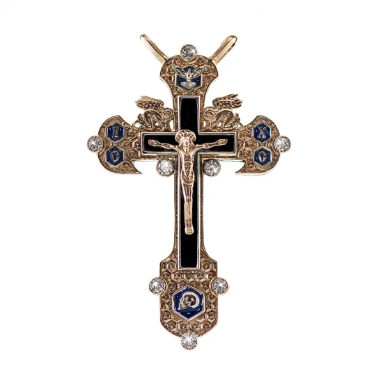 Cross with angel, dove and skull