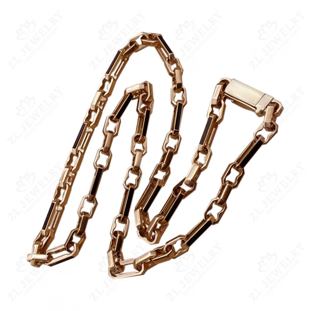 &quot;Domino&quot; chain in red gold Photo-2