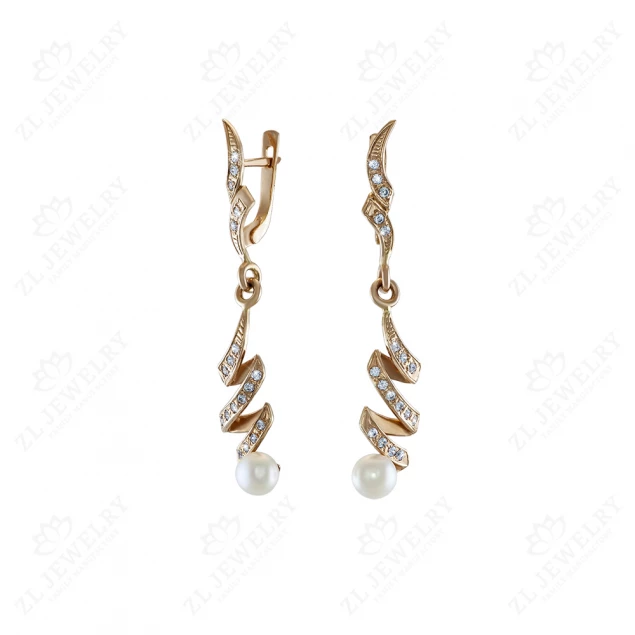 Earrings "Pearl spiral"