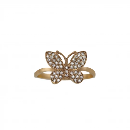 Ring &quot;Butterfly&quot; with a scattering of stones
