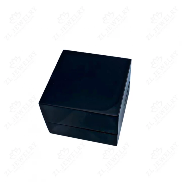 Black glossy box for wedding rings Photo-4