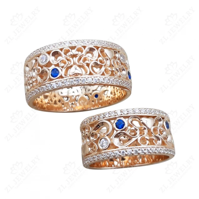 Wedding ring &quot;Wonderful patterns&quot; in red gold Photo-5