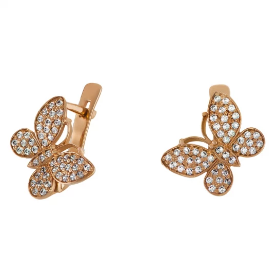 Earrings "Butterflies" with diamonds