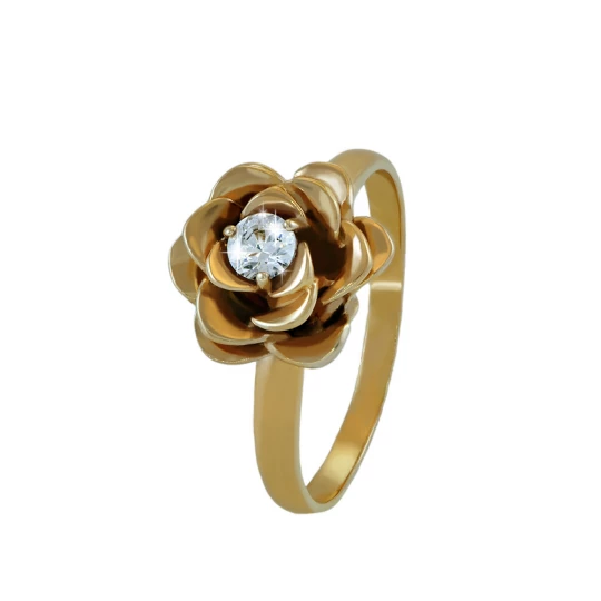 Ring &quot;Rose&quot; with a diamond in the center