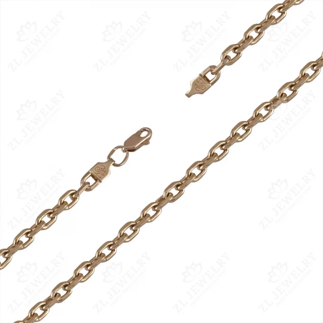 Anchor chain with initials in red gold Photo-1