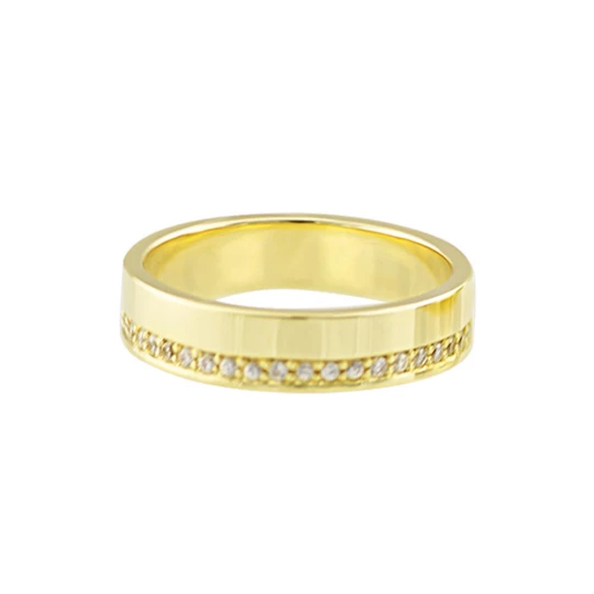 Обручальное кольцо "Солнечная классика" с бриллиантами