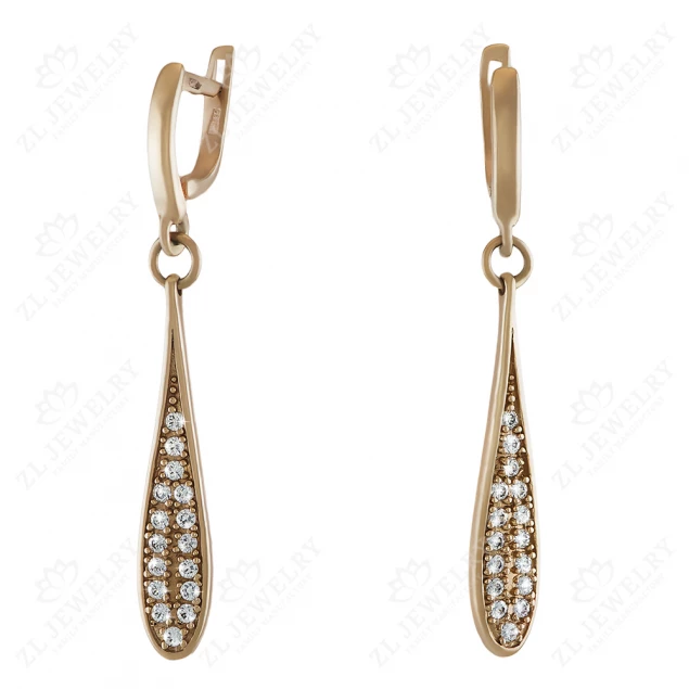 Earrings "Graceful Drop" with diamonds