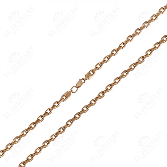 Anchor chain with initials in red gold