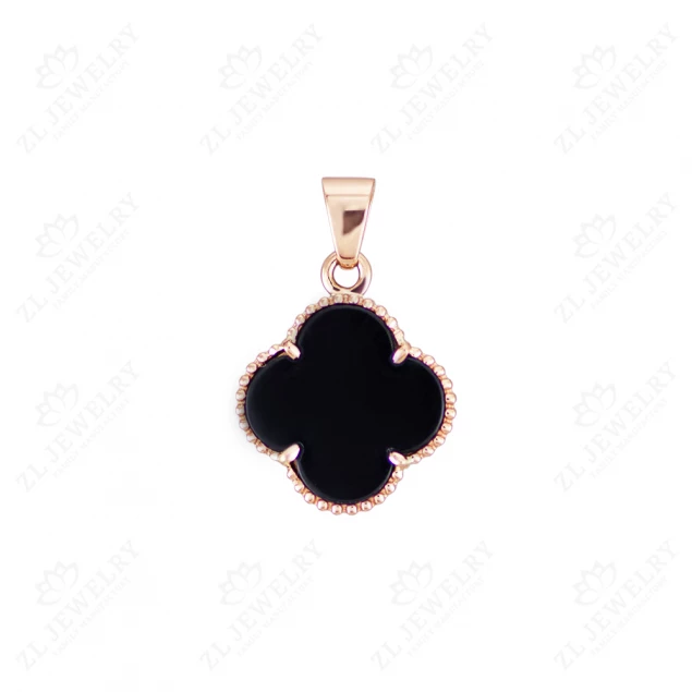 Pendant &quot;Clover&quot; with onyx