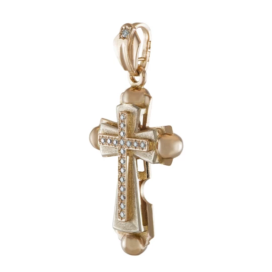 Cross with white gold overlay without Crucifix