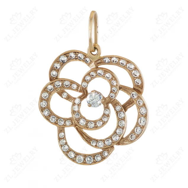 Pendant &quot;Openwork Rose&quot; with stones