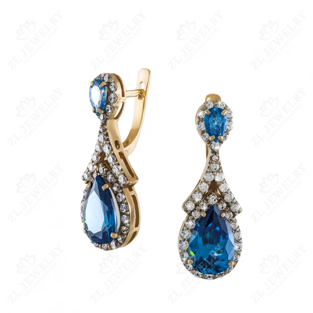 Earrings "Seraphim" with blue stones