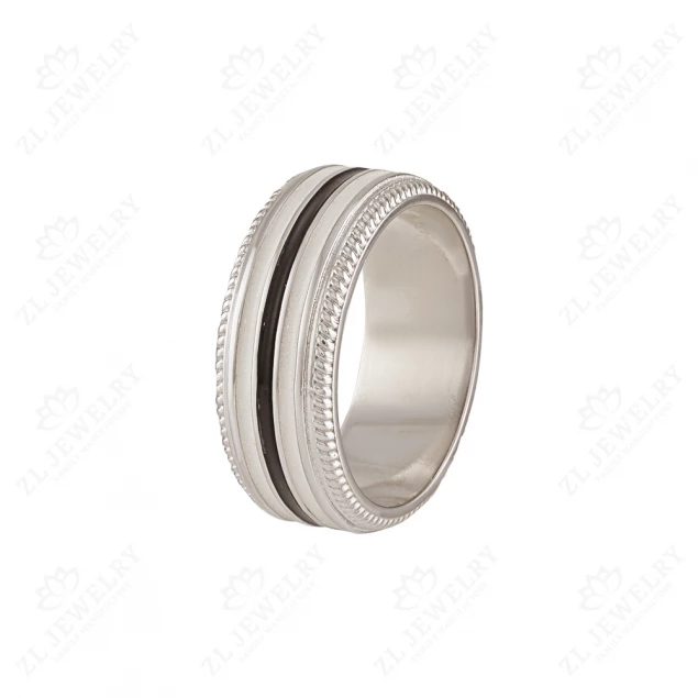 Wedding rings with black enamel Photo-2