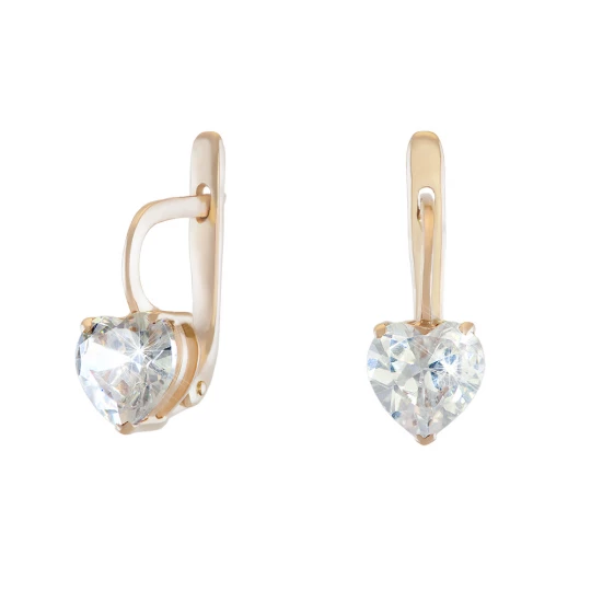 Earrings "Loyalty" with heart-shaped stones