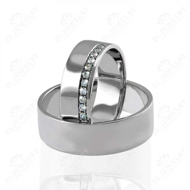 Wedding rings &quot;Moon path&quot; with stones Photo-2