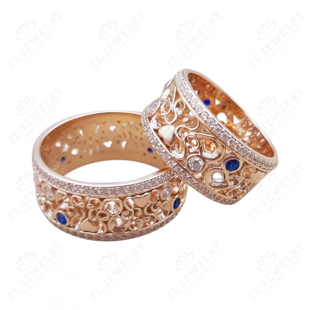 Wedding ring &quot;Wonderful patterns&quot; in red gold Photo-1