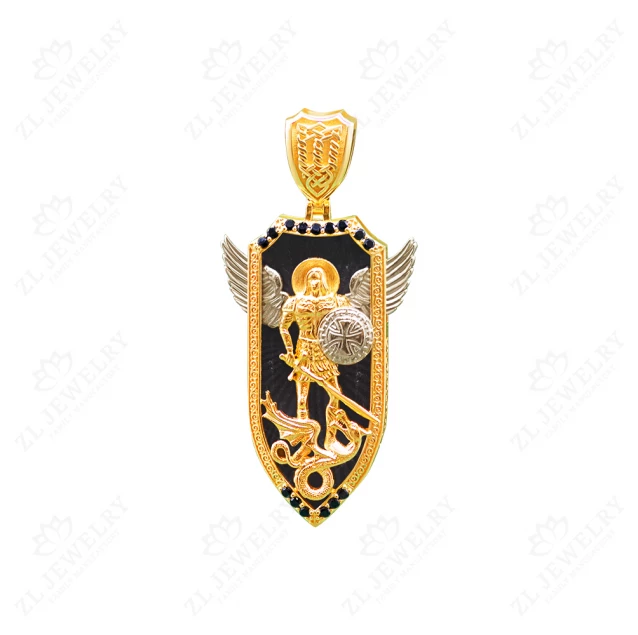 Pendant &quot;Guardian angel&quot; in lemon gold