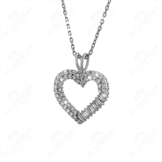 Necklace "Heart" with diamonds