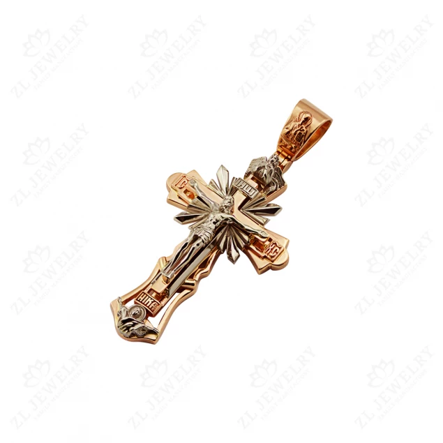 &quot;Rays&quot; cross in red gold Photo-2